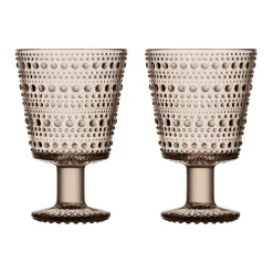 Glas på fot 26cl linne 2-pack