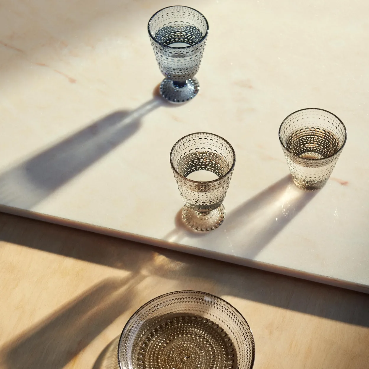 Glas på fot 26cl linne 2-pack