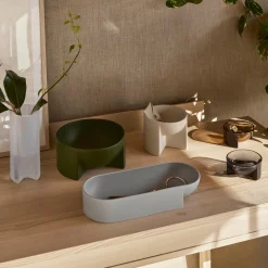 Keramikskål 240x120mm moss grön