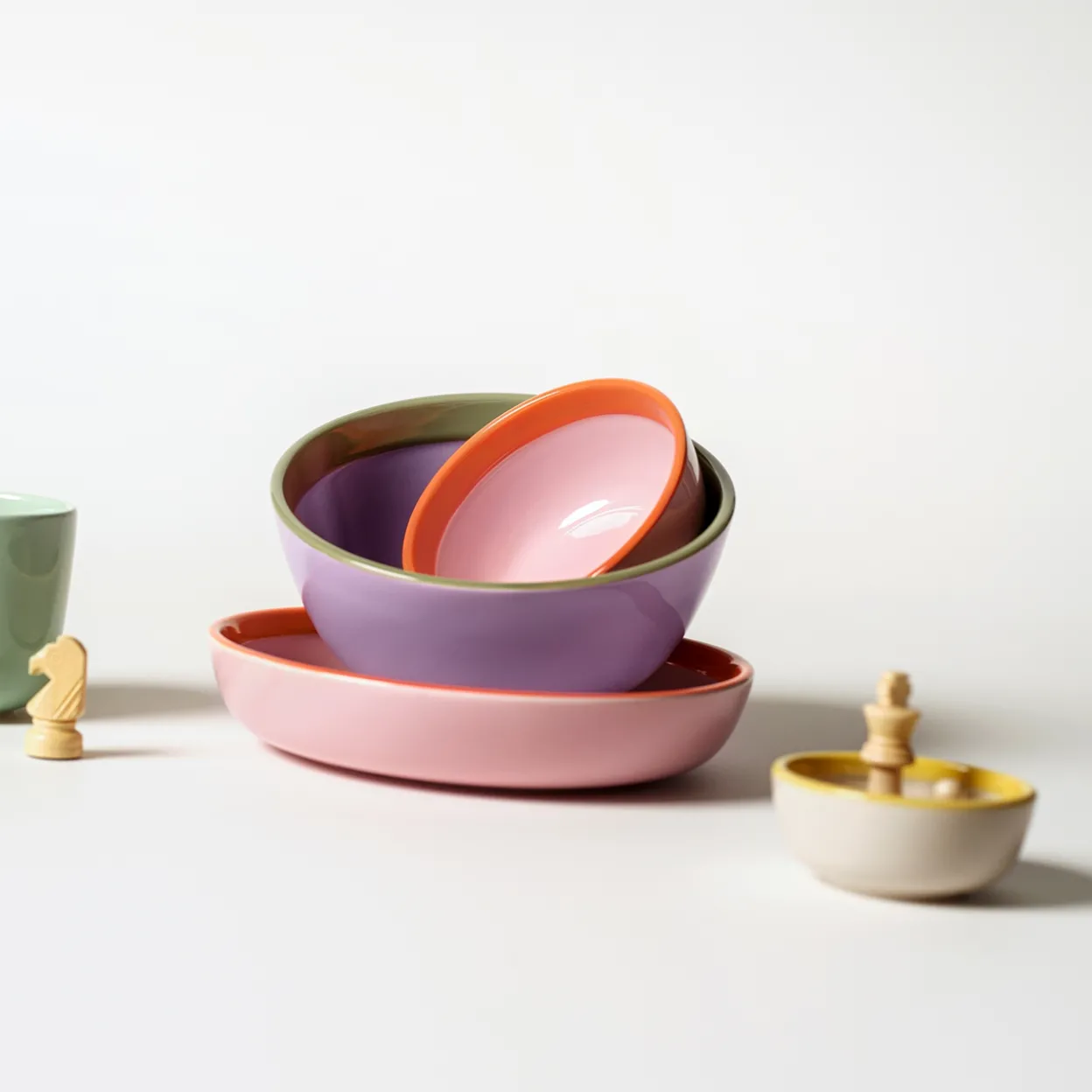 Skål/tallrik 22cm rosa-orange