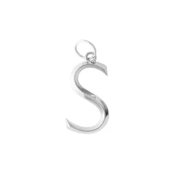 Väsksmycke bokstav S 5cm metall
